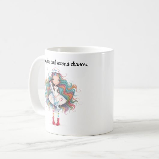 Nurse sayings- I give shots and second chances Mug Koffiemok (Voorkant links)