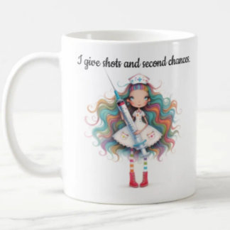 Nurse sayings- I give shots and second chances Mug Koffiemok