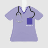 Nurse Scrubs Ornament - gepersonaliseerde medische (voorkant)