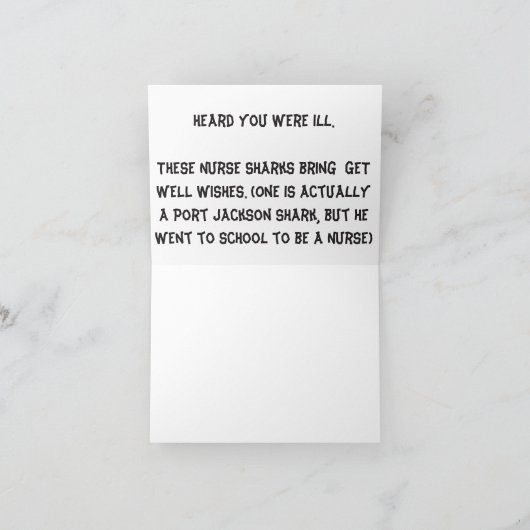 Nurse Shark Get Well Note Kaart (Binnen)