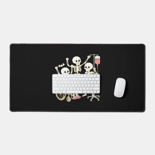 Nurse Skeleton Funny Halloween Healthcare Essentia Bureaumat (Keyboard & Muis)