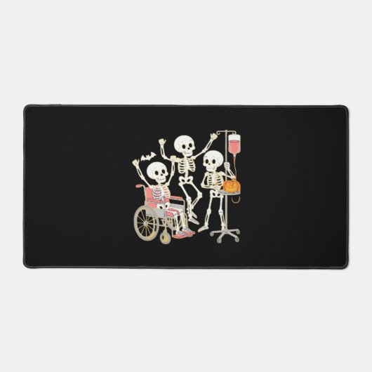 Nurse Skeleton Funny Halloween Healthcare Essentia Bureaumat (Voorkant)