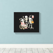 Nurse Skeleton Funny Halloween Healthcare Essentia Canvas Afdruk (Insitu (Houten vloer))