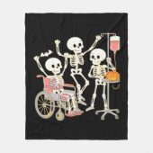 Nurse Skeleton Funny Halloween Healthcare Essentia Fleece Deken (Voorkant)