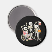 Nurse Skeleton Funny Halloween Healthcare Essentia Magneet (Voorkant / Achterkant)