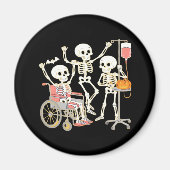 Nurse Skeleton Funny Halloween Healthcare Essentia Magneet (Voorkant)