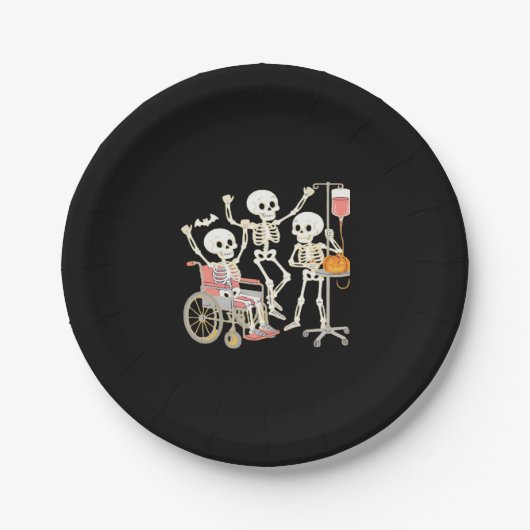 Nurse Skeleton Funny Halloween Healthcare Essentia Papieren Bordje (Voorkant)