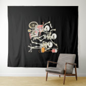 Nurse Skeleton Funny Halloween Healthcare Essentia Wandkleed (In Situ (horizontaal))