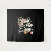 Nurse Skeleton Funny Halloween Healthcare Essentia Wandkleed (Voorkant (horizontaal))