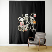 Nurse Skeleton Funny Halloween Healthcare Essentia Wandkleed (In situ)