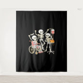 Nurse Skeleton Funny Halloween Healthcare Essentia Wandkleed (Voorkant)
