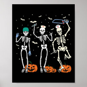 Nurse Skeleton Halloween Healthcare 1 Poster