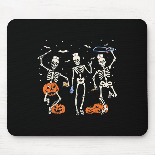 Nurse Skeleton Halloween Healthcare 2 Muismat (Voorkant)