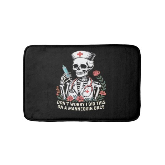 Nurse Skeleton Joke Humor Halloween Essential T-SH Badmat (Voorkant)