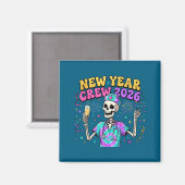 Nurse Skeleton New Year Crew 2026 Funny Er Icu Eve Magneet (Voorkant / Achterkant)
