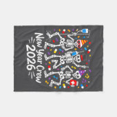 Nurse Skeleton New Year Crew 2026 Funny Er Icu Par Fleece Deken (Voorkant (Horizontaal))
