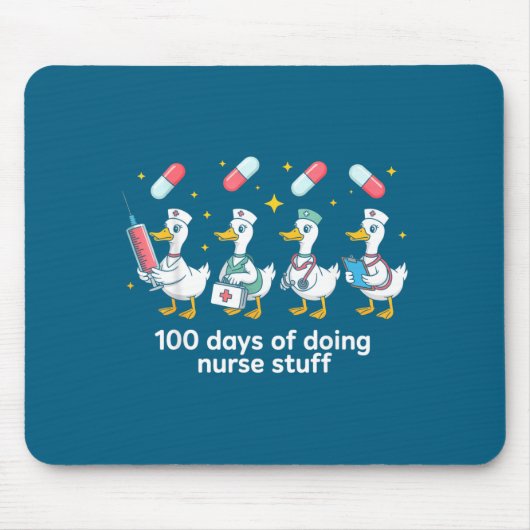 Nurse Skeleton New Year Crew 2026 Funny Er Icu Par Muismat (Voorkant)