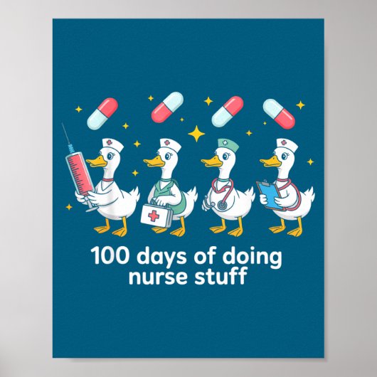 Nurse Skeleton New Year Crew 2026 Funny Er Icu Par Poster (Voorkant)