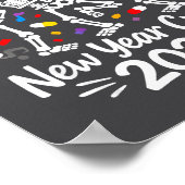 Nurse Skeleton New Year Crew 2026 Funny Er Icu Par Poster (Hoek)