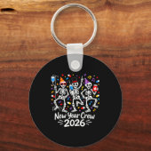 Nurse Skeleton New Year Crew 2026 Funny Er Icu Par Sleutelhanger (Voorkant)