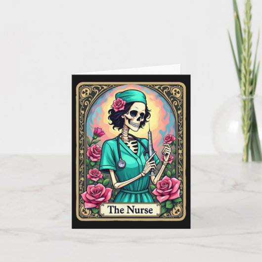 Nurse Skeleton Tarot Kaart Funny Nursing Nurse Rn  (Voorkant)