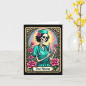 Nurse Skeleton Tarot Kaart Funny Nursing Nurse Rn  (Gele Bloem)