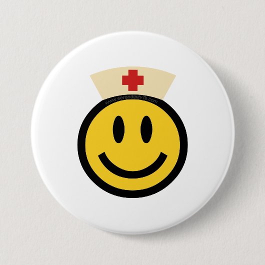 Nurse Smile Ronde Button 7,6 Cm (Voorkant)