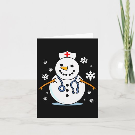 Nurse Snowman Nurse Christmas Kaart (Voorkant)