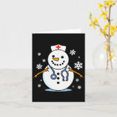 Nurse Snowman Nurse Christmas Kaart (Gele Bloem)