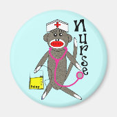 Nurse Sock Monkey-cadeautjes Magneet (Voorkant)