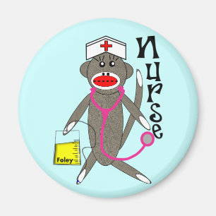 Nurse Sock Monkey-cadeautjes Magneet