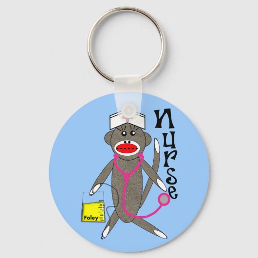 Nurse Sock Monkey-cadeautjes Sleutelhanger (Voorkant)