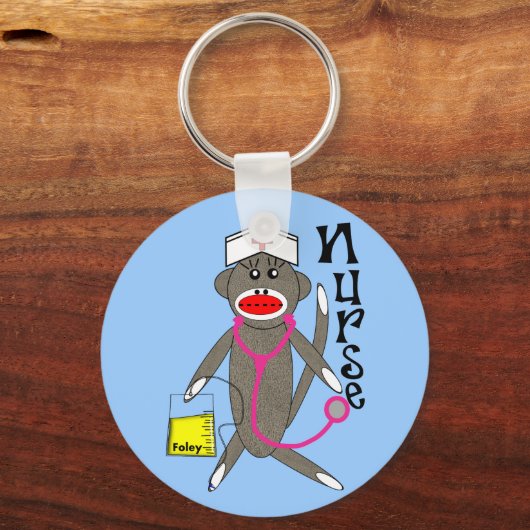Nurse Sock Monkey-cadeautjes Sleutelhanger (Voorkant)