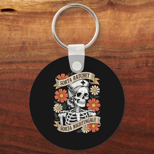 Nurse Sorta Ratchet Sorta Nightingale Skeleton Hal Sleutelhanger (Voorkant)