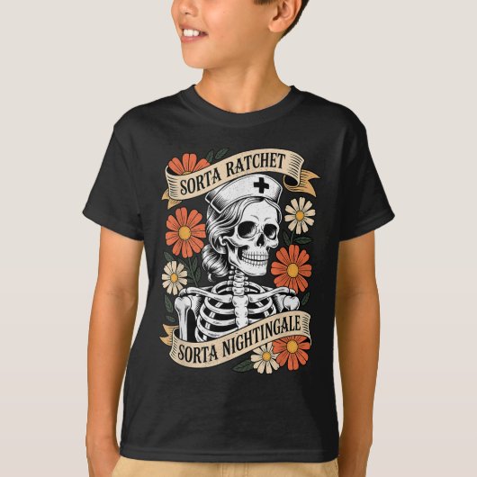 Nurse Sorta Ratchet Sorta Nightingale Skeleton Hal T-shirt (Voorkant)