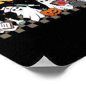 Nurse Spooky Ghost Halloween Schattigee Verpleegko Poster (Hoek)