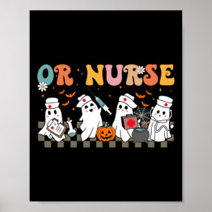 Nurse Spooky Ghost Halloween Schattigee Verpleegko Poster