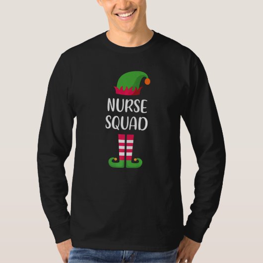 Nurse Squad Elf Family Matching Group Christmas Pa T-shirt (Voorkant)