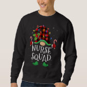 Nurse Squad Gnome Buffalo Plaid Matching Family Ch Trui (Voorkant)