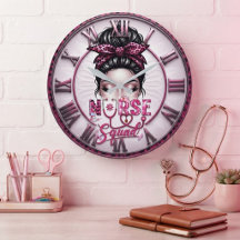 Nurse Squad Pink Leopard Bun Hair Medical
