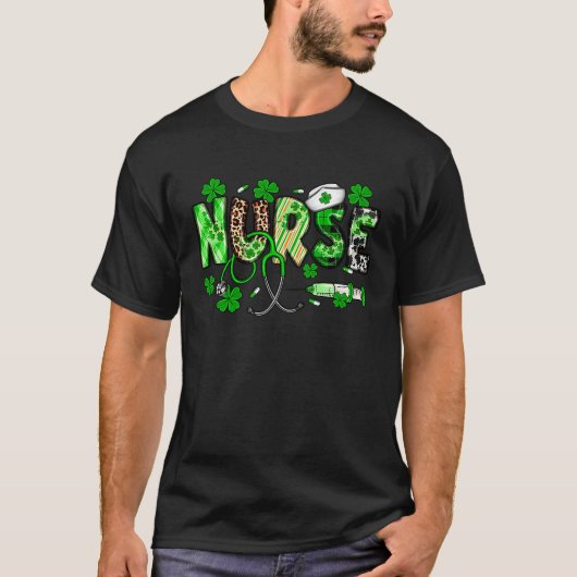 Nurse St Patrick's Day Nurse Nurse Lucky T-shirt (Voorkant)
