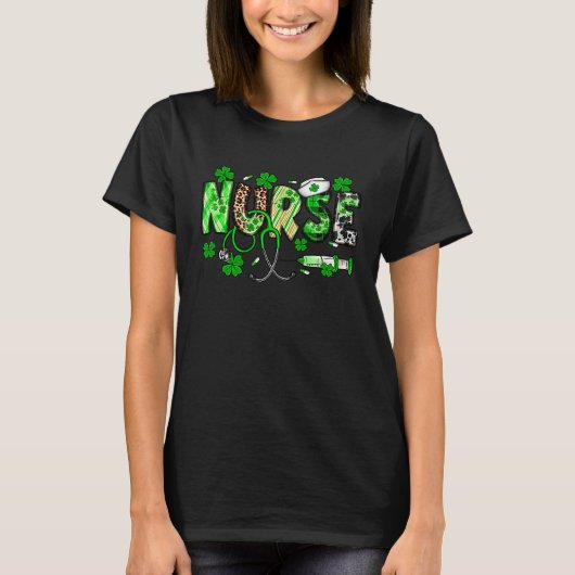 Nurse St Patrick's Day Nurse Nurse Lucky T-shirt (Voorkant)