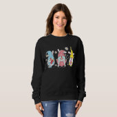 Nurse Stethoscoop Bunny Gnome Rabbit Eggs Hunting Trui (Voorkant volledig)