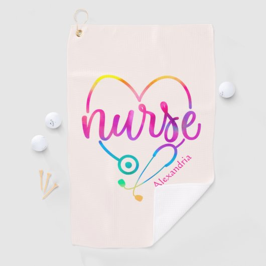 Nurse Stethoscoop Golfhanddoek (Insitu)