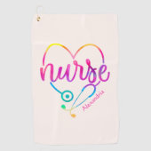 Nurse Stethoscoop Golfhanddoek (Voorkant)