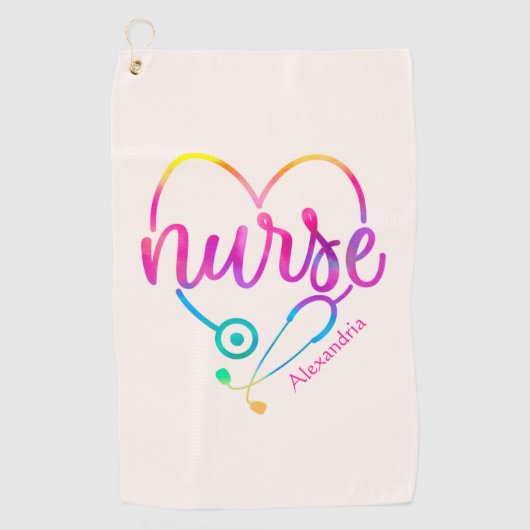 Nurse Stethoscoop Golfhanddoek (Voorkant)
