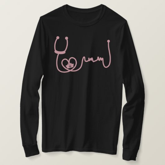 Nurse Stethoscoop hartslag T-shirt (Design voorkant)