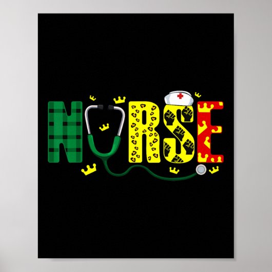 Nurse Stethoscoop Juneteenth Melanin Pride African Poster (Voorkant)