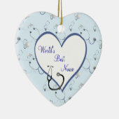 Nurse Stethoscoop kerst hartversiering Keramisch Ornament (Rechts)