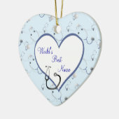 Nurse Stethoscoop kerst hartversiering Keramisch Ornament (Links)